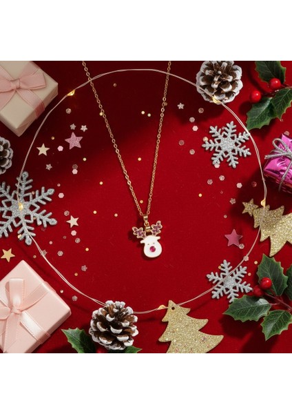 316L Paslanmaz Çelik Kadın Altın Geyik Kolye | Yusso modelleri