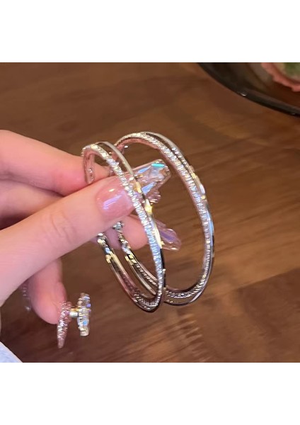 Tatlı ve Havalı Stil Seki Kız Düz Halka Küpeler Yeni Basit Yuvarlak Yüz Küpeleri Benzersiz Daire Küpeler (Yurt Dışından)