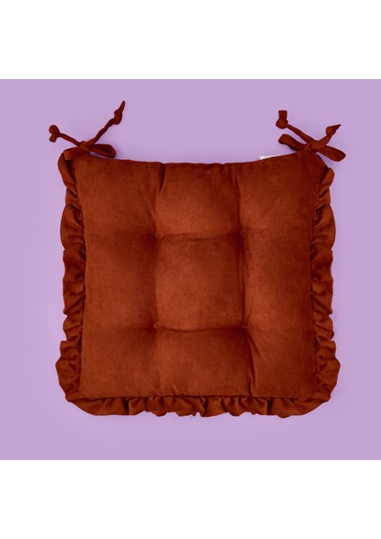 Soft Nora Sandalye Minderi - Kiremit - 40X40 cm