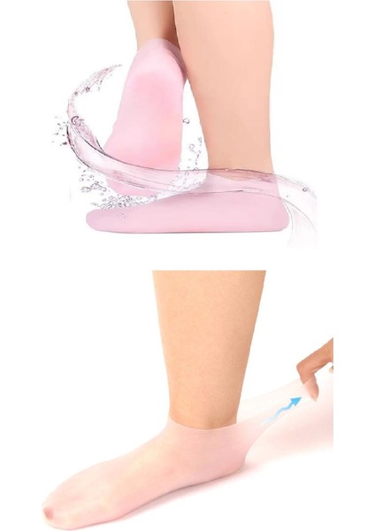 1 Çift Silikon Jel Topuk Nemlendirici Çorap Ayak Bakımı Çatlama Koruyucu Krem Çorabı fırsatları