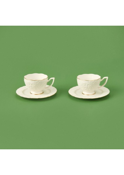 Bone Rosen Porselen Altın Yaldızlı 2'li Çay Seti - Beyaz fiyatları
