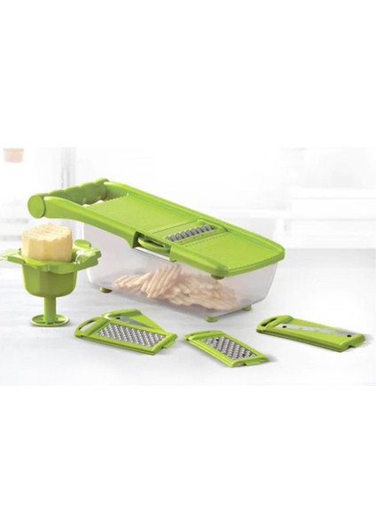 Fonksiyonel Şarjörlü 5 Aparatlı Rende - Yeşil