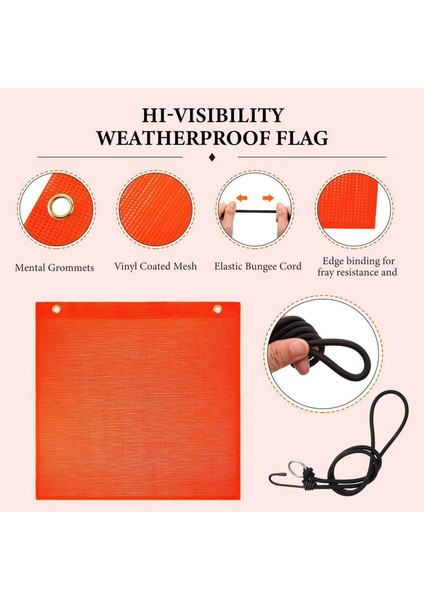 8pcs 18X18 Inç Mesh Güvenlik Bayrağı Turuncu Uyarı Bayrağı Bungee Güvenlik Bayrağı Iyi Görünürlük Hava Durum Tabanlı Bayrak (Yurt Dışından) indirimleri