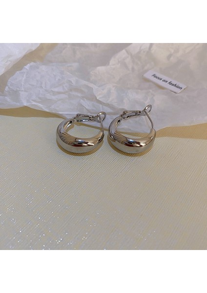 Gümüş Iğne Küpeler, Minimalist Stil, Şık Halka Küpeler, Benzersiz ve Lüks Küpeler (Yurt Dışından)