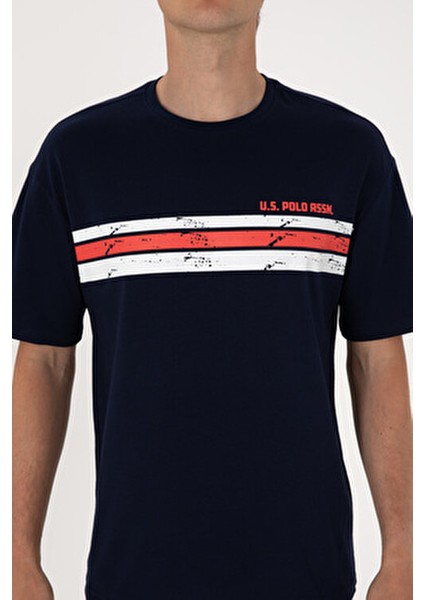 Erkek Lacivert Tişört Kolsuz Rahat Kesim Günlük Tarzda %100 Pamuk