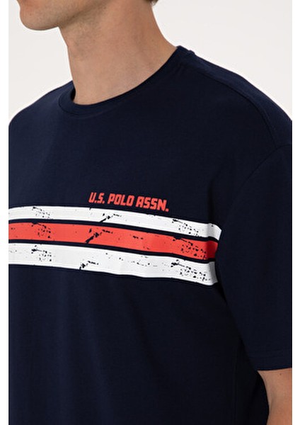 Erkek Lacivert Tişört Kolsuz Rahat Kesim Günlük Tarzda %100 Pamuk