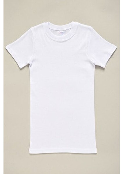 2'Li Pamuklu Likralı Tişört Erkek Çocuk Kısa Kol Bisiklet Yaka Düz Renk modelleri