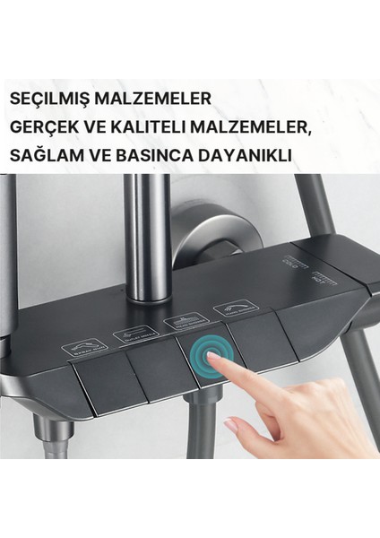 Piano 5 Fonksiyonlu Kendinden Banyo Bataryalı Dijital Akıllı Robot Duş Seti Tepe Duş Seti modelleri