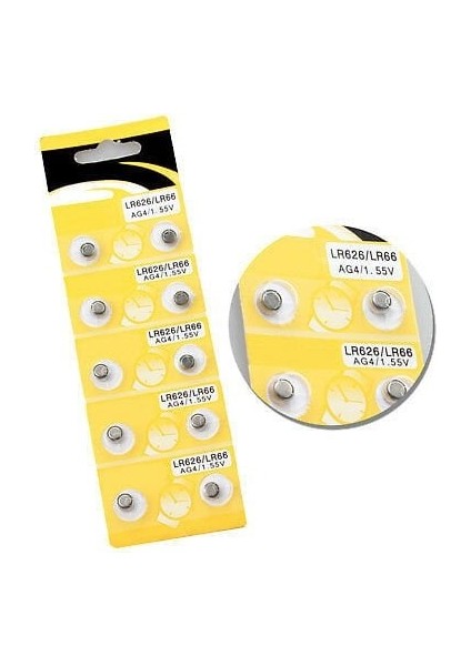 Saat Pili - Düğme Pil 10LU Paket LR626-LR66 AG4-1.55V