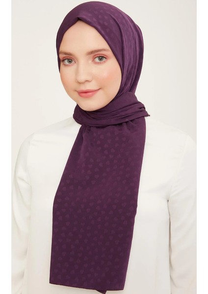 Trend J.capri Şal 4 - 395 - Kalpli Mor