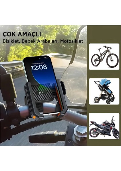 Gidon Bağlantılı Bisiklet Motosiklet Için Esnek Abs 4-7.8″ Inç Telefon Tutucu 360° Dönebilen Tasarım - Lisinya indirimleri