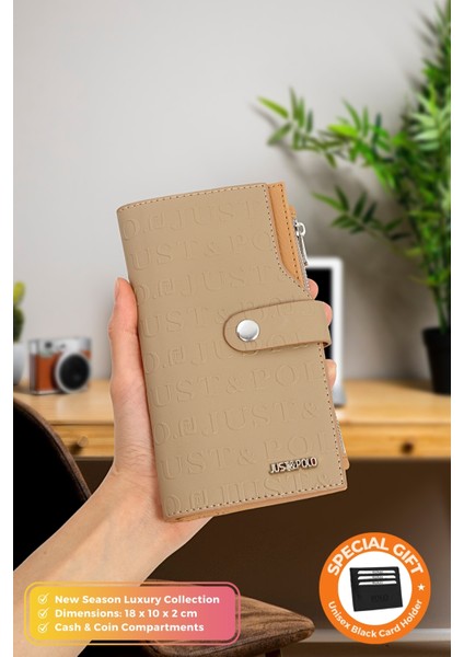 Orijinal Just Polo Collection Lüks Yumuşak Deri Bozuk & Kağıt Para Bölmeli Şık Kartlıklı Cüzdan