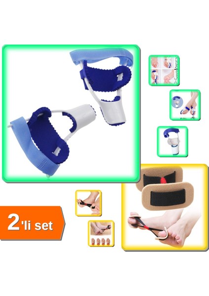 Baş Parmak Kemik Düzeltici : Gece Ateli Çift + Egzersiz Lastiği - 2li Set ILGP54