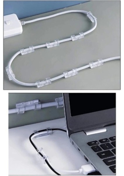 1cm x 5m Cırtlı Kesilebilir Kablo Tutucu + 20 Adet Kablo Sabitleyici Klipsler - 2li Set HWE8PZ fırsatları