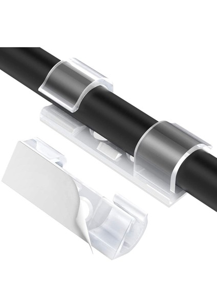 1cm x 5m Cırtlı Kesilebilir Kablo Tutucu + 20 Adet Kablo Sabitleyici Klipsler - 2li Set HWE8PZ indirimleri
