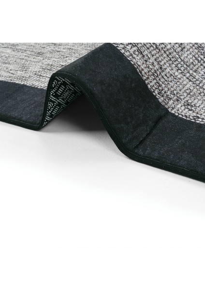 Pratico Gri Makinede Yıkanabilir Kaymaz Taban Mutfak Halısı Sisal Görünüm Yumuşak Dijital Baskı Halı