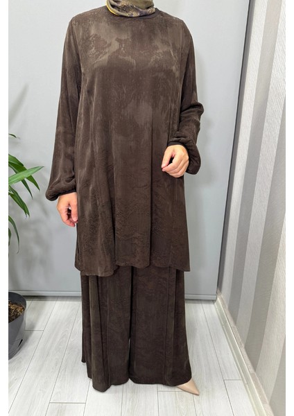 Cupro Jakar Tunik Takım Kahve 38010 fırsatları