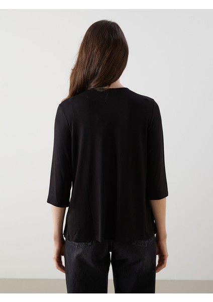 Yeni Sezon Bisiklet Yaka Taşlı Kadın Bluz fırsatları