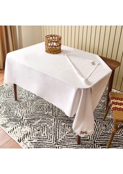 Soft Fancy Granny Masa Örtüsü - Beyaz - 140X200 cm