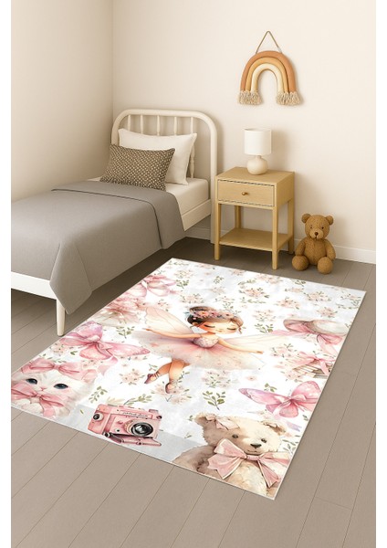 Pembe Balerin Peri Kedili Bambu Çocuk Odası Halısı fiyatları