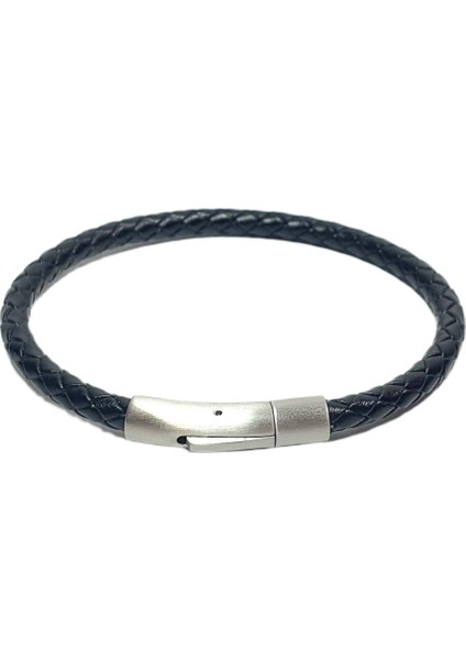 JTAW25BLK1640 Hakiki Deri Paslanmaz Çelik Kapama Labrodorit Doğaltaş ve Hematit Doğaltaş Siyah Gri Garantili Hediye Kutulu Janti Bileklik fırsatları