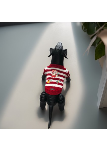 Kedi ve Köpek Için Kırmızı Beyaz Çizgili Yeni Yıl / Noel Kazağı fırsatları