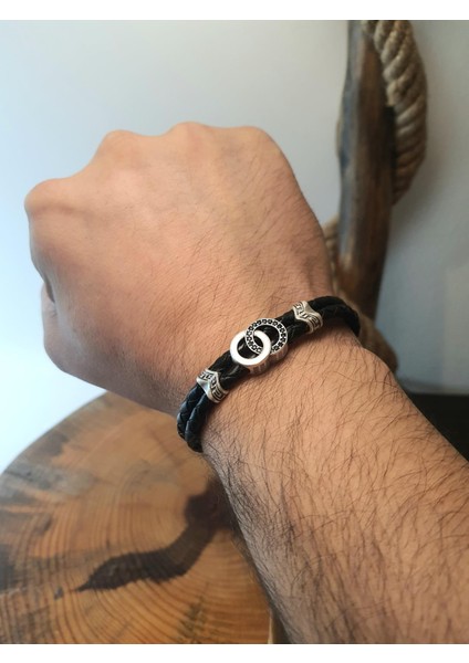 JTAW25BLK1638 Hakiki Deri Mıknatıs Kapama Alaşımlı Metal Garantili Hediye Kutulu Janti Bileklik fiyatları