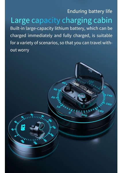 M10 Kablosuz Kulaklık – Bluetooth 5.3 + Dijital Şarj Kutusu + Ultra Bas Ses, Anc Mikrofonlu ,gürültü Engelleme indirimleri