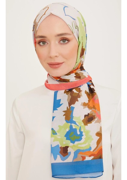 Trend Şal 10001 - 05 Mavi - Turuncu