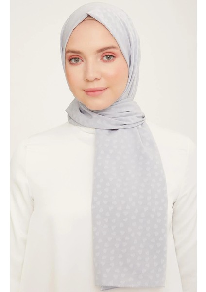 Trend J.capri Şal 4 - 355 - Kalpli Açık Gri