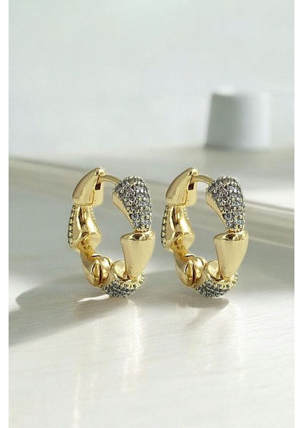 Gold Şık Kadın Küpe