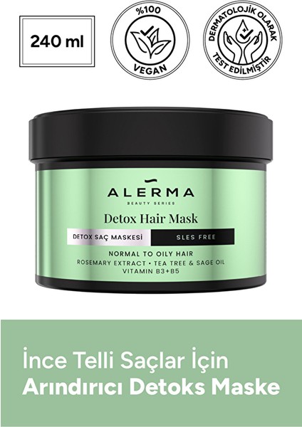 4 Adet Alerma Detox Saç Maskesi 240 ml
