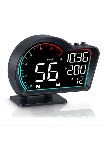 Dijital Gps Speedometre Evrensel Otomobil Başlığı Speed Mph Pusula Yönü Yorgunluk Sürüş Hatırlatma ile Ekran (Yurt Dışından)