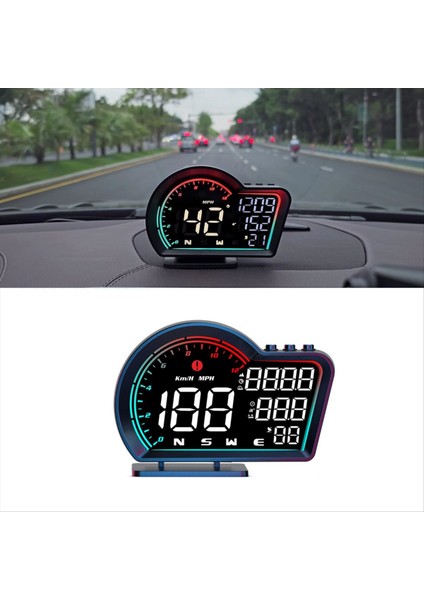 Dijital Gps Speedometre Evrensel Otomobil Başlığı Speed Mph Pusula Yönü Yorgunluk Sürüş Hatırlatma ile Ekran (Yurt Dışından) fiyatları