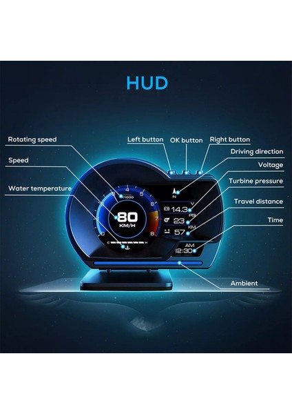 Araba Kafası Yukarı Ekran Obd Iı+Gps Akıllı Gösterge Çözünürlüklü Hız Göstergesi Obd Hata Kodu Eliminasyon Güvenli Sürüş (Yurt Dışından) indirimleri