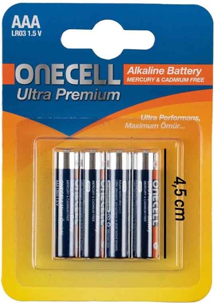 Ultra Premium Alkalin 1,5 V. 4'lü Aaa Boy Pil modelleri