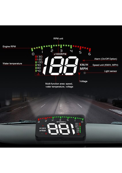 A900 Araba Hud Obd Rpm Metre Kafa Ekran Araç Aksesuarları Çok Display Aksesuarları Dijital Hız Motoru Rpm Su Sıcaklığı (Yurt Dışından) modelleri