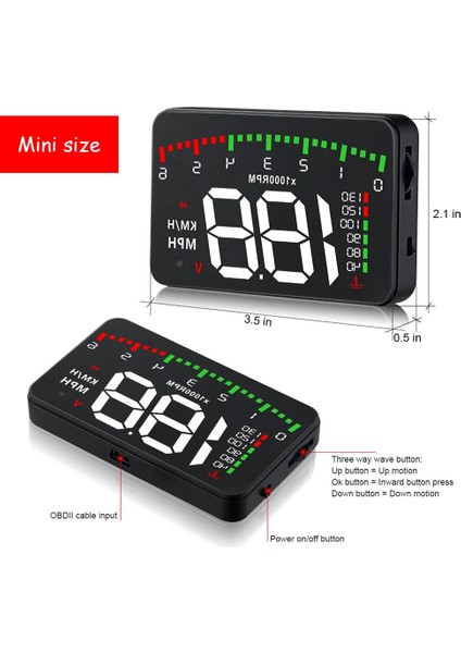 A900 Araba Hud Obd Rpm Metre Kafa Ekran Araç Aksesuarları Çok Display Aksesuarları Dijital Hız Motoru Rpm Su Sıcaklığı (Yurt Dışından) fırsatları