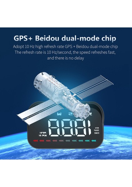 Araba Kafaları Ekran Gps Hız Göstergesi Hız Mph ile Evrensel Araba Hud Pusula Yönü Aşırı Hız Alarmı Hd Ekran (Yurt Dışından)