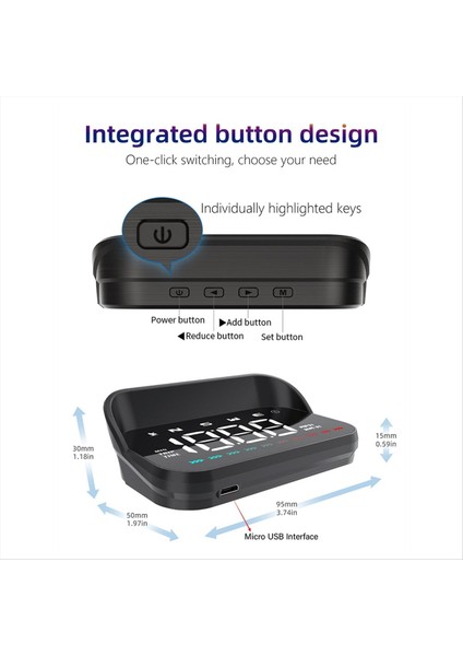 Araba Kafaları Ekran Gps Hız Göstergesi Hız Mph ile Evrensel Araba Hud Pusula Yönü Aşırı Hız Alarmı Hd Ekran (Yurt Dışından) fırsatları