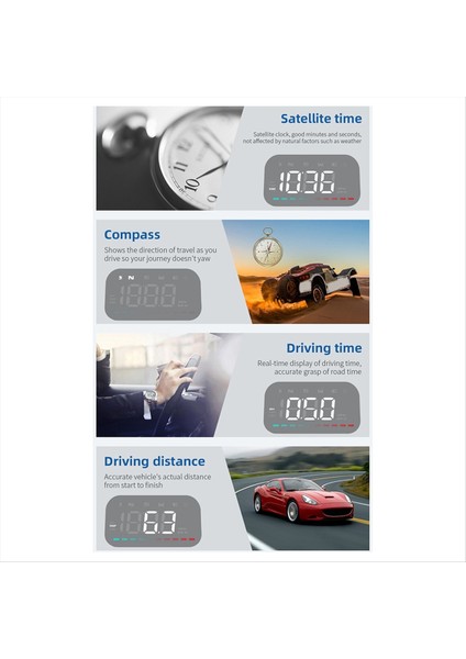 Araba Kafaları Ekran Gps Hız Göstergesi Hız Mph ile Evrensel Araba Hud Pusula Yönü Aşırı Hız Alarmı Hd Ekran (Yurt Dışından) indirimleri