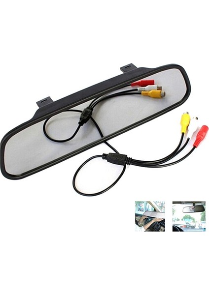 4 3 Inç Dikiz Aynası Ekran Arabası Hd LCD Ekran DVD Ekran Ters Kamera Araç Aksesuarları (Yurt Dışından) fiyatları