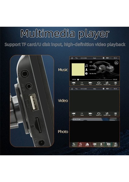 7inch Araba Touch 2 5d Ekran Kablosuz Carplay Android Otomatik Araba Taşınabilir Radyo Bluetooth Mp5 Fm Alıcı Ses Ana Bilgisayar (Yurt Dışından)