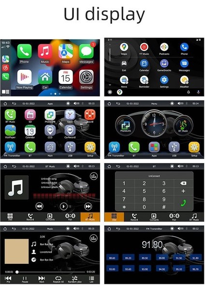 7inch Araba Touch 2 5d Ekran Kablosuz Carplay Android Otomatik Araba Taşınabilir Radyo Bluetooth Mp5 Fm Alıcı Ses Ana Bilgisayar (Yurt Dışından) modelleri