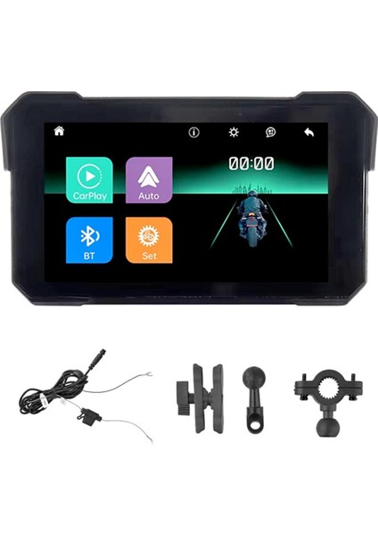 5 Inç Motosiklet Taşınabilir Gps Navigasyon Ekranı Kablosuz Carplay Android Auto IP68 Su Geçirmez Ekran Bluetooth (Yurt Dışından) fiyatları