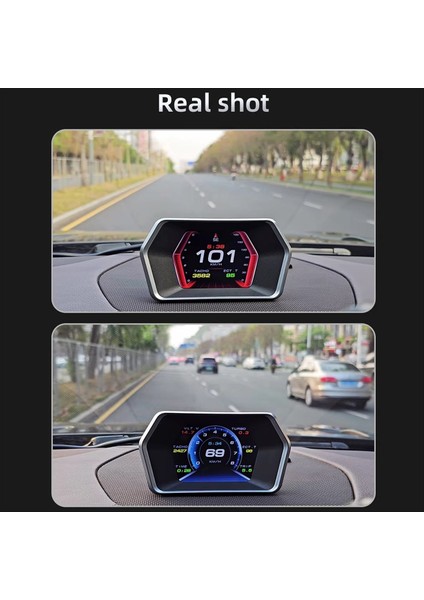 P17 Hud Kafa Yükselik Araç Diğer Obd2 Gps Aracı Bilgisayar Dijital Hız Gövlüğü Voltaj Su Yağı Sıcaklık Göstergesi (Yurt Dışından)