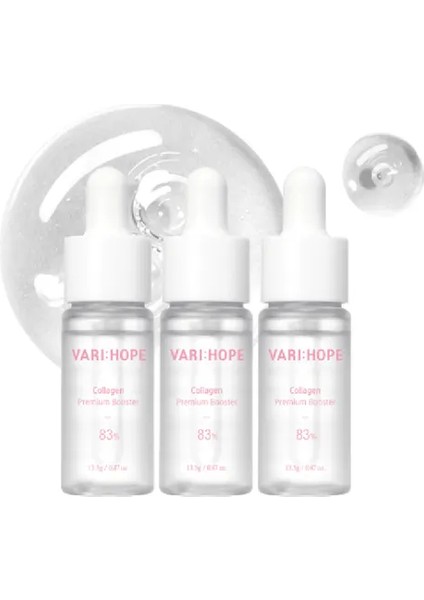 Varı:hope Collagen Premium Booster Set (13,5 ml * 3 Adet) %83,7 Kolajen Içeren Cilt Bakım Serumu