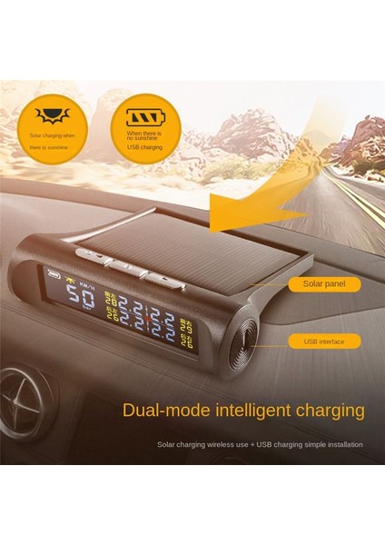 X1 Araba Hud Başlık Ekran Çelik Lastik Basınç Izleme Dahili Güneş Enerjisi Algılama Tpms Sistemi Yerleşik Modeller (Yurt Dışından) indirimleri