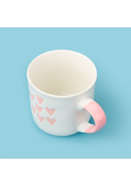 Houseware 7 Kalp Desenli Porselen Kupa - Beyaz / Pembe - 320 ml modelleri