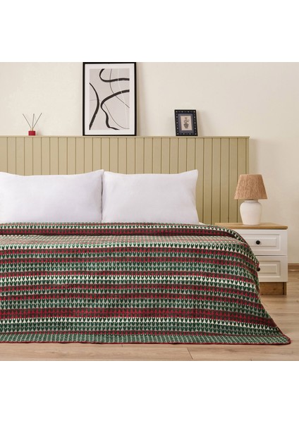 Soft Bliss Pamuklu Çift Kişilik Battaniye - Yeşil - 200X220 cm fiyatları